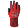 Arbeitsschutzhandschuhe rot schwarz 7/S Nitrilbeschichtung 13 Gauge-Nylonfutter