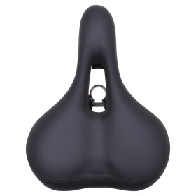 Filmer Fahrradsattel City Memory Foam schwarz mit Griff