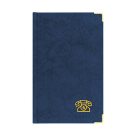 Adress- und Telefonbuch BLAU Messingecken goldfarben 13 x...