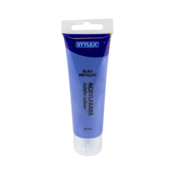 Acryl Malfarbe Künstler Farbe Metallic blau in Tube à 83 ml Inhalt