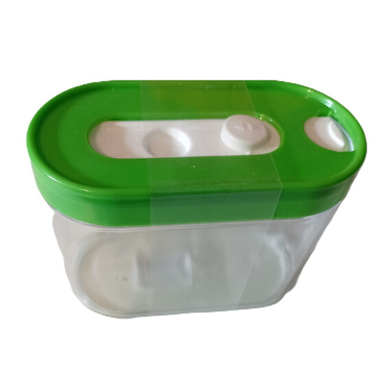 Schüttdose 0,5 Liter klarsíchtig stapelbar Deckel GRÜN 14 x 7 x 10,5cm