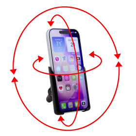 Auto Smartphone Handy Halter Lüftung 360 Grad drehbar Klemmvorrichtung 65-85 mm